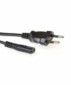 ACT Netsnoer Euro male - C7 female zwart 2 m
