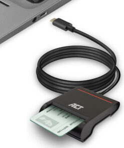 ACT Externe USB-C Smartcard eID Kaartlezer, zwart