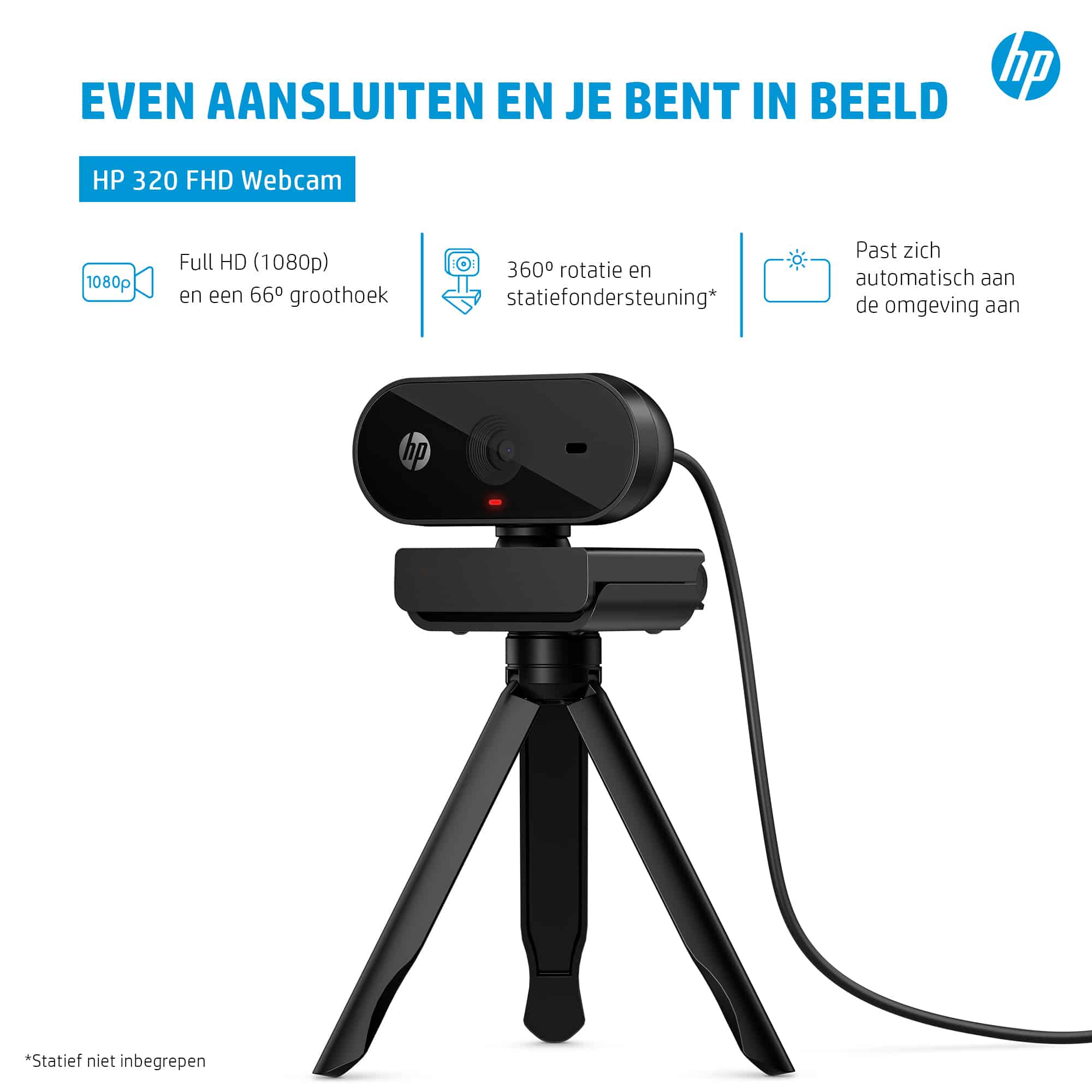 HP 320 FHD-webcam - Afbeelding 3
