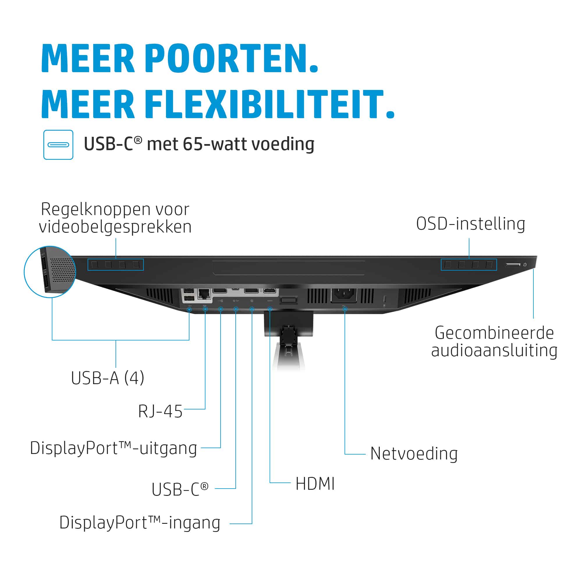 HP E24m G4 FHD USB-C conferentiemonitor - Afbeelding 2