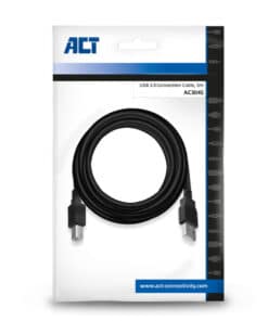 ACT USB 2.0 aansluitkabel A male - B male 5 meter