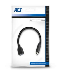 ACT USB 3.0 kabel OTG, USB-C male naar USB-A female, 0,2 meter - Afbeelding 3