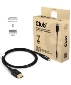 CLUB3D USB Type-C Cable to DP 2.1 Bi-Directional VESA DP80 Certified Cable M/M 1m/3.28ft