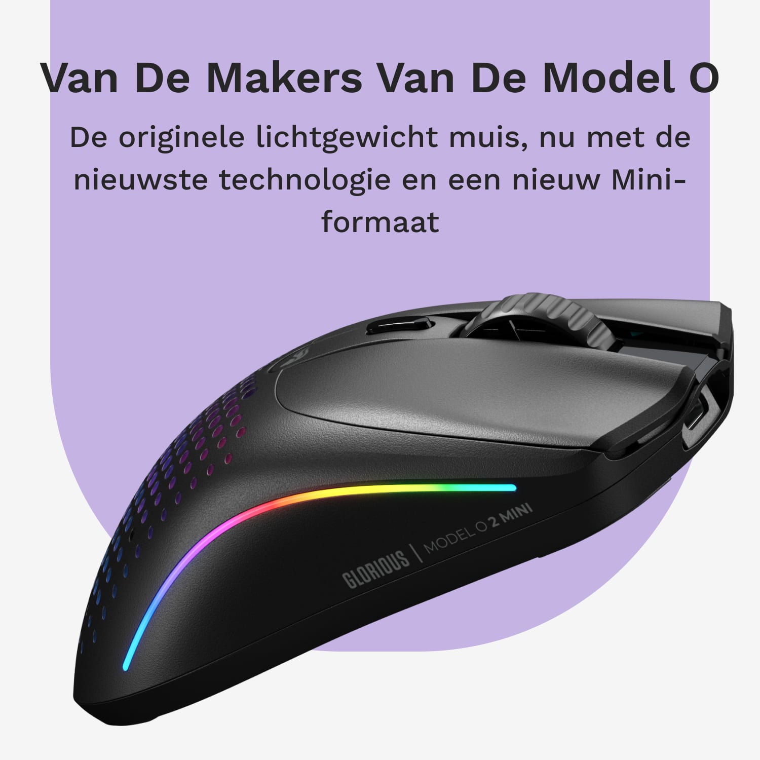 Glorious Gaming Model O 2 Mini Wireless muis Gamen Rechtshandig RF-draadloos + Bluetooth Optisch 26000 DPI