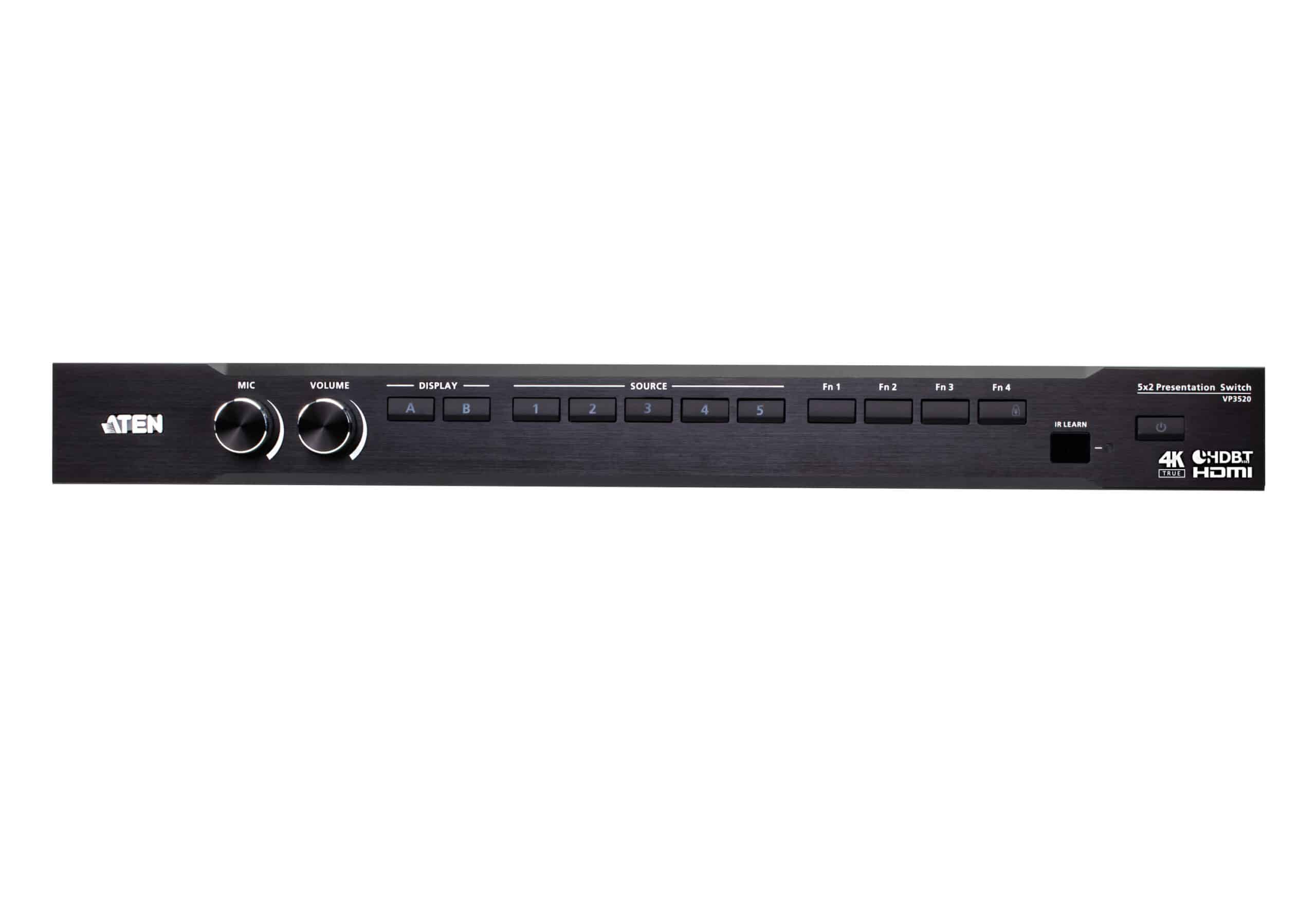 ATEN Professionele audio/video Presentatieschakelaars Alles-in-één serie VP3520 5 x 2 True 4K naadloze presentatiematrixschakelaar met bediening