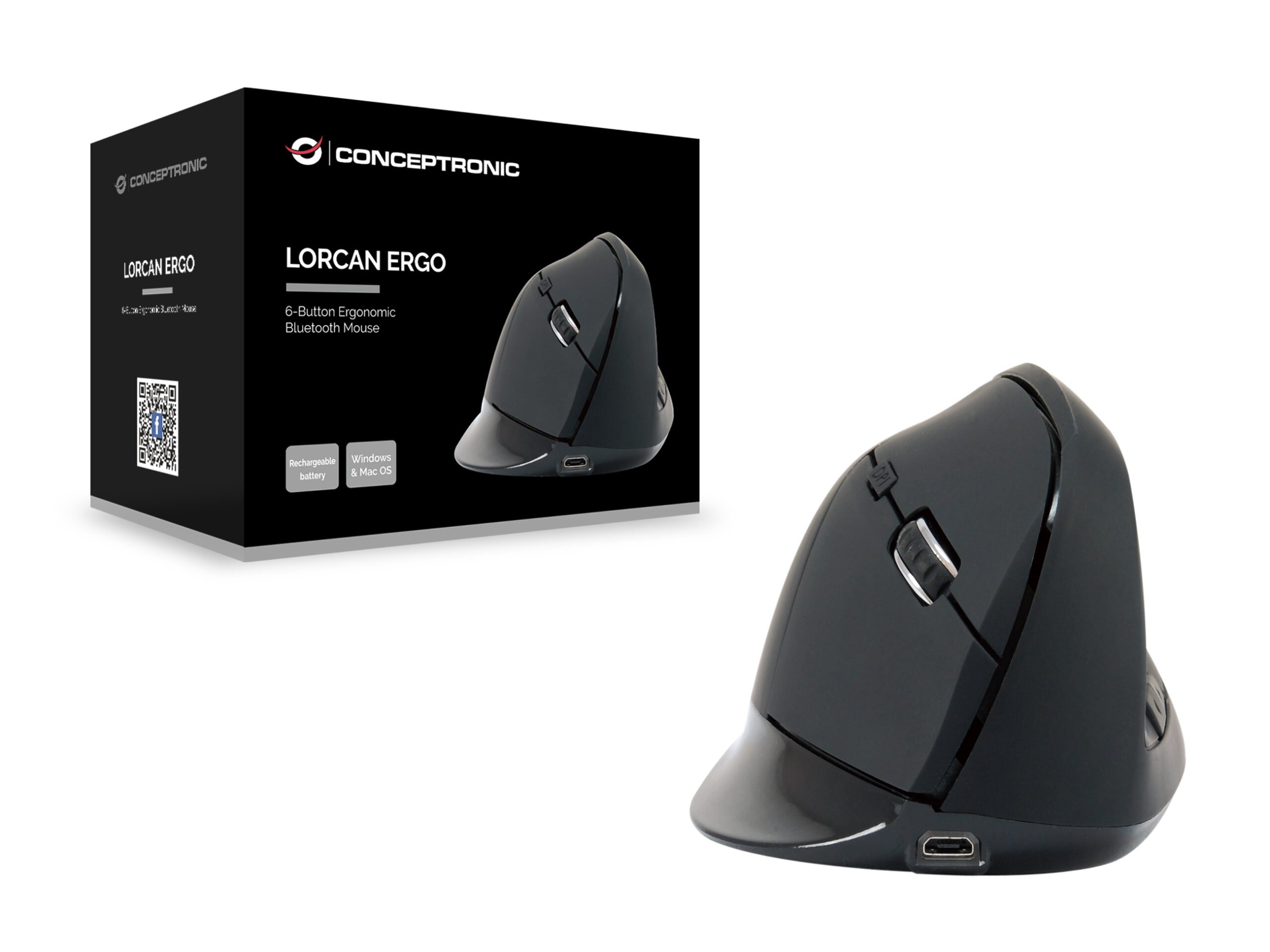 Conceptronic LORCAN03B muis Kantoor Rechtshandig Bluetooth Optisch 1600 DPI - Afbeelding 3