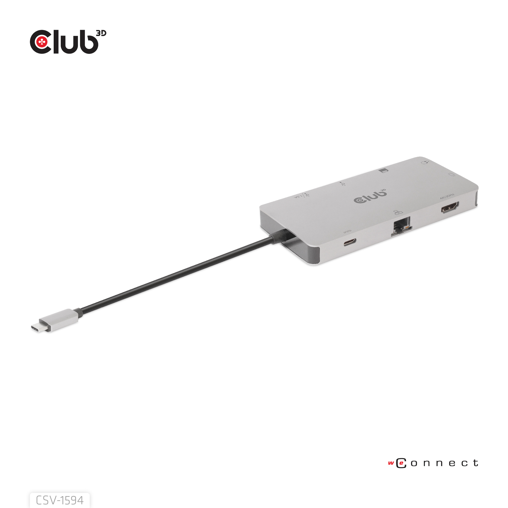 CLUB3D Type-C 9-in-1 hub with HDMI, VGA, 2x USB Gen1 Type-A,RJ45,SD/Micro SD card slots and USB Type-C oplaad mogelijkheid tot max 100Watt( Ook geschikt voor Apple M1 en Thunderbolt 3) - Afbeelding 4