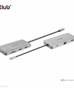 CLUB3D Type-C 9-in-1 hub with HDMI, VGA, 2x USB Gen1 Type-A,RJ45,SD/Micro SD card slots and USB Type-C oplaad mogelijkheid tot max 100Watt( Ook geschikt voor Apple M1 en Thunderbolt 3) - Afbeelding 5