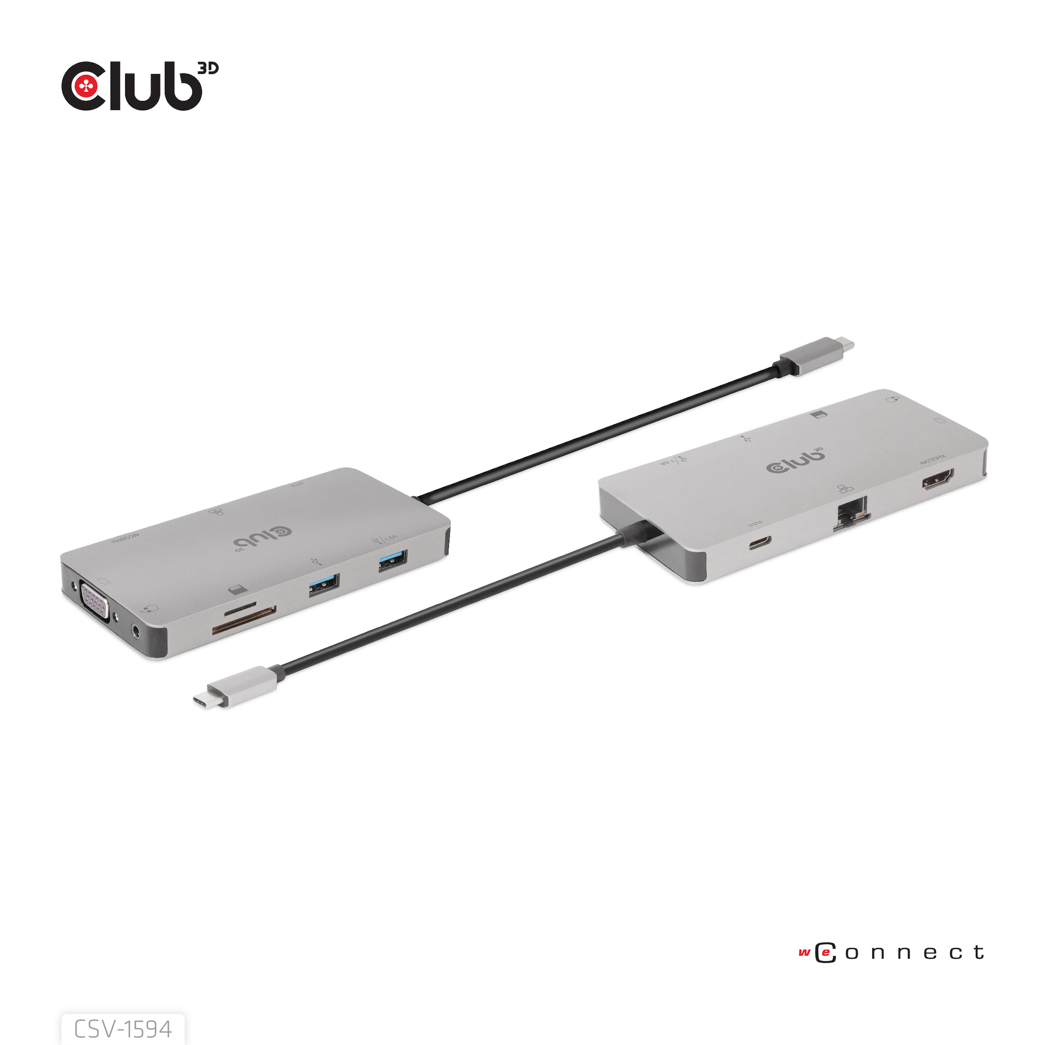 CLUB3D Type-C 9-in-1 hub with HDMI, VGA, 2x USB Gen1 Type-A,RJ45,SD/Micro SD card slots and USB Type-C oplaad mogelijkheid tot max 100Watt( Ook geschikt voor Apple M1 en Thunderbolt 3) - Afbeelding 5