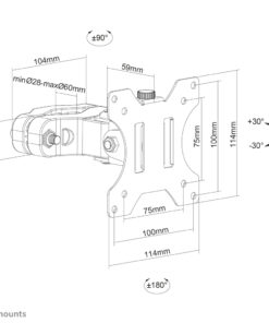 Neomounts FL40-430BL11 TV-paalsteun 17-32" - diam. 28-60 mm