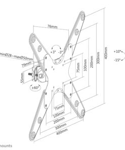 Neomounts FL40-430BL14 TV-paalsteun 32-55" - diam. 28-50 mm