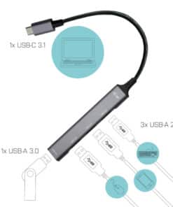 i-tec Metal USB-C HUB 1x USB 3.0 + 3x USB 2.0 - Afbeelding 3
