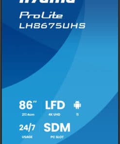 iiyama LH8675UHS-B2AG beeldkrant Digitale signage flatscreen 2,17 m (85.6") LCD Wifi 500 cd/m² 4K Ultra HD Zwart Type processor Android 11 24/7 - Afbeelding 5