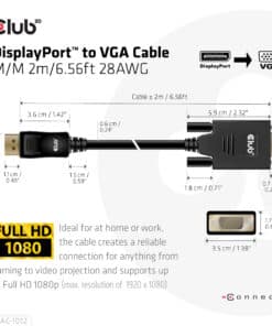 CLUB3D DisplayPort to VGA Cable M/M - Afbeelding 4