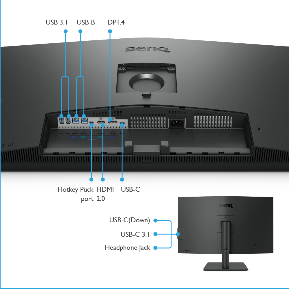 BenQ PD3205U computer monitor 80 cm (31.5") 3840 x 2160 Pixels 4K Ultra HD LCD Zwart - Afbeelding 4
