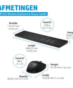 HP 655 draadloze toetsenbord- en muiscombinatie (zwart 10)