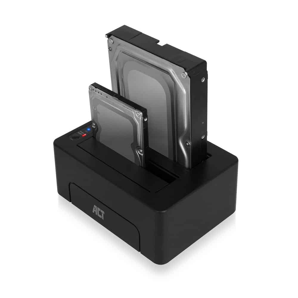 ACT 2,5" en 3,5" SATA dual HDD/SSD dockingstation, USB 3.2 Gen1 - Afbeelding 3