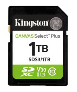 Kingston Technology 1TB SDXC Canvas Select Plus Gen3 150MB/s C10 UHS-I U3 V30