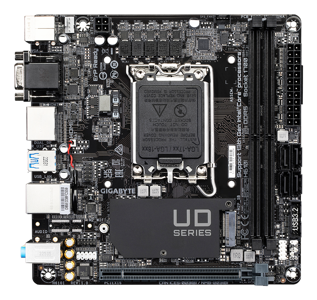 GIGABYTE H610I moederbord Intel H610 Express LGA 1700 mini ITX - Afbeelding 2