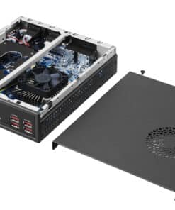 Shuttle XPC slim Barebone DH32U, Intel Pentium Gold 7505, 4x HDMI 2.0b 2x LAN, 2x COM, incl. VESA, 24/7 permanent gebruik - Afbeelding 3