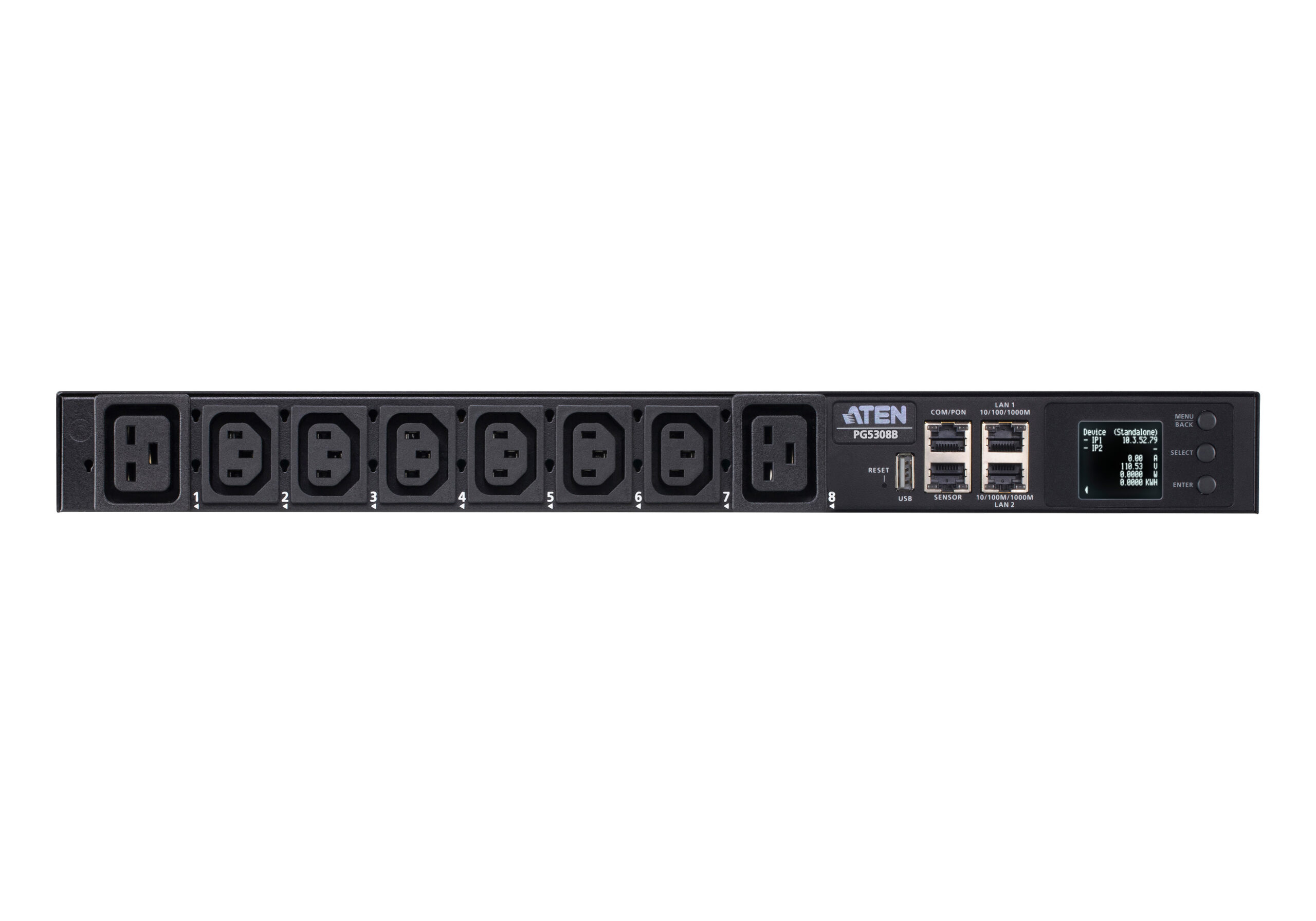 ATEN PG5308G-AT energiedistributie 8 AC-uitgang(en) 1U Zwart - Afbeelding 3
