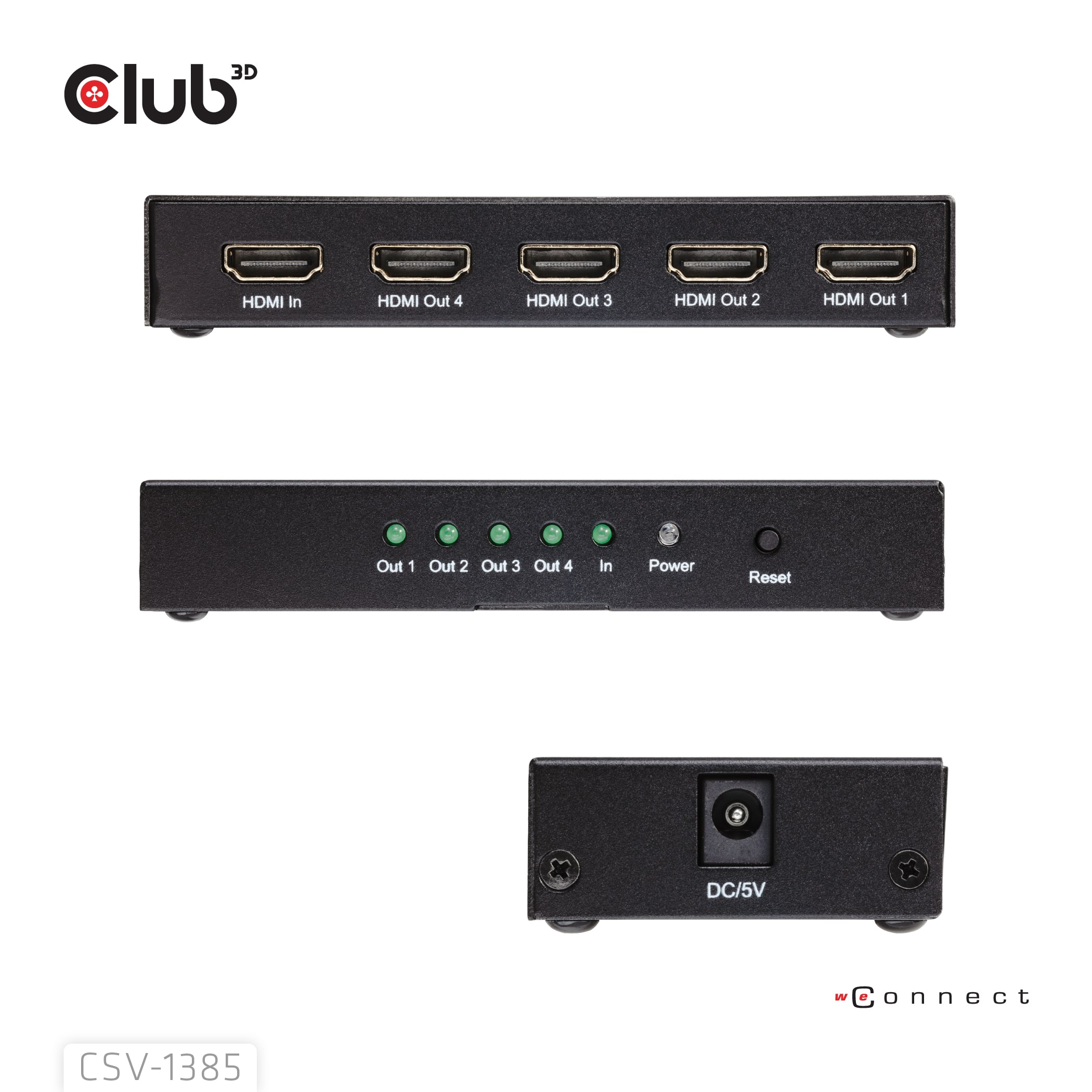CLUB3D 1 to 4 HDMI Splitter 4K120Hz - Afbeelding 6