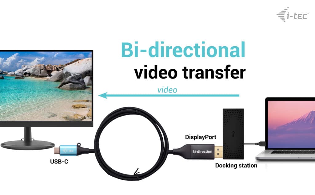 i-tec USB-C DisplayPort Bi-Directional Cable Adapter 8K/30Hz 150cm - Afbeelding 2
