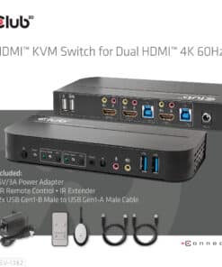 CLUB3D HDMI KVM SWITCH FOR DUAL HDMI 4K 60Hz - Afbeelding 6