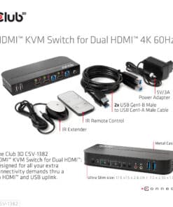 CLUB3D HDMI KVM SWITCH FOR DUAL HDMI 4K 60Hz - Afbeelding 7