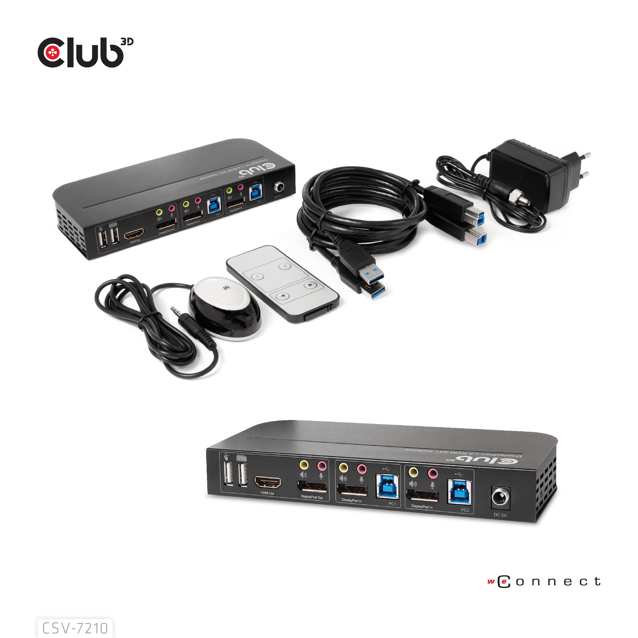 CLUB3D DisplayPort/HDMI KVM Switch For Dual DisplayPort 4K 60Hz - Afbeelding 4