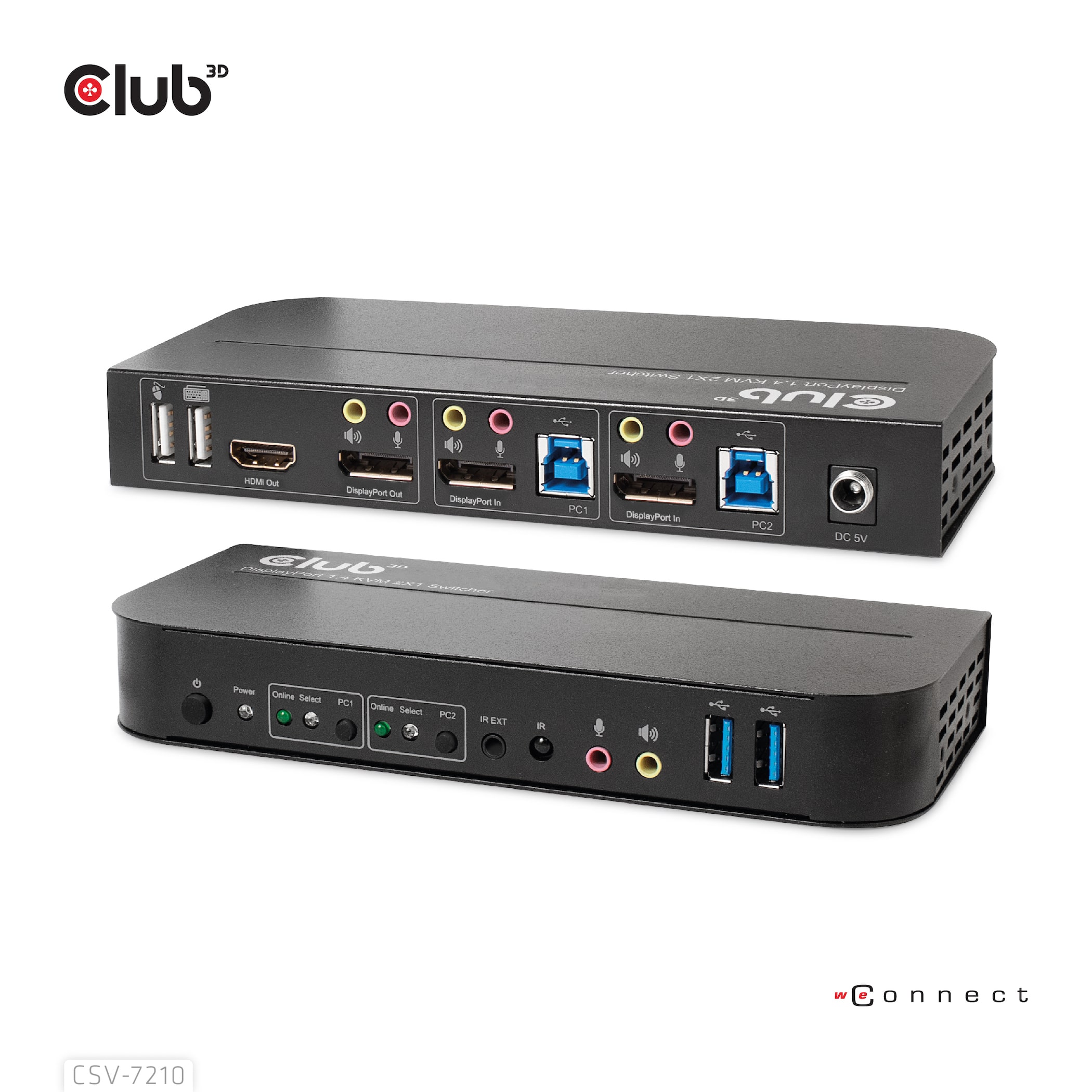 CLUB3D DisplayPort/HDMI KVM Switch For Dual DisplayPort 4K 60Hz - Afbeelding 3