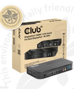 CLUB3D DisplayPort/HDMI KVM Switch For Dual DisplayPort 4K 60Hz - Afbeelding 2