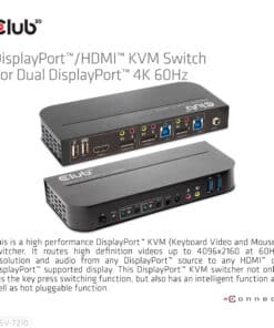 CLUB3D DisplayPort/HDMI KVM Switch For Dual DisplayPort 4K 60Hz - Afbeelding 8