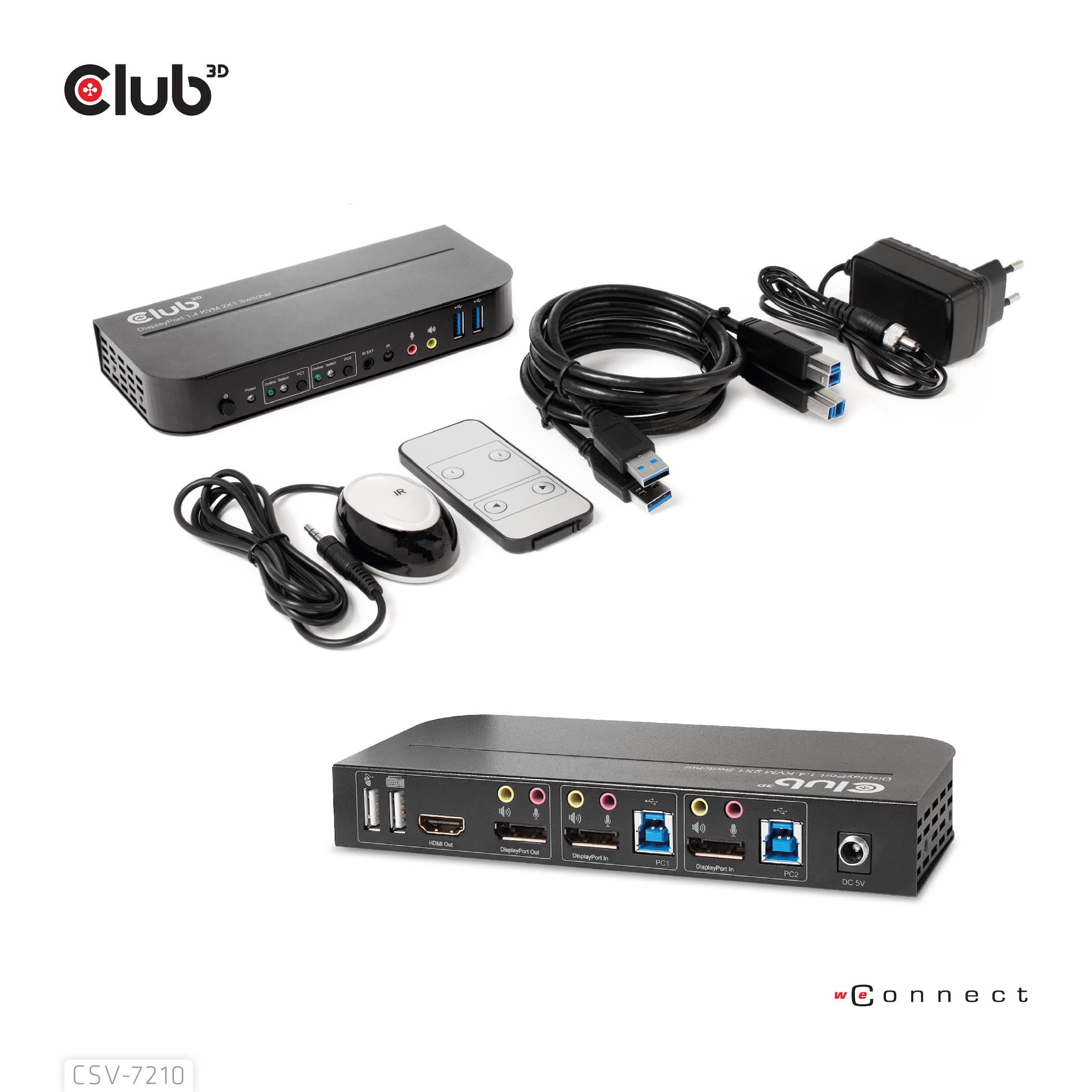 CLUB3D DisplayPort/HDMI KVM Switch For Dual DisplayPort 4K 60Hz - Afbeelding 5
