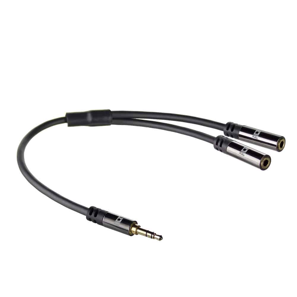 ACT 0,15 meter High Quality audio splitterkabel 3,5 mm stereo jack male - 2x female - Afbeelding 2