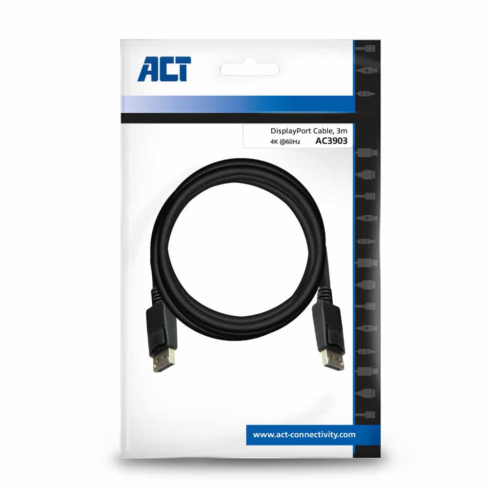 ACT 3 meter DisplayPort kabel male - male - Afbeelding 3
