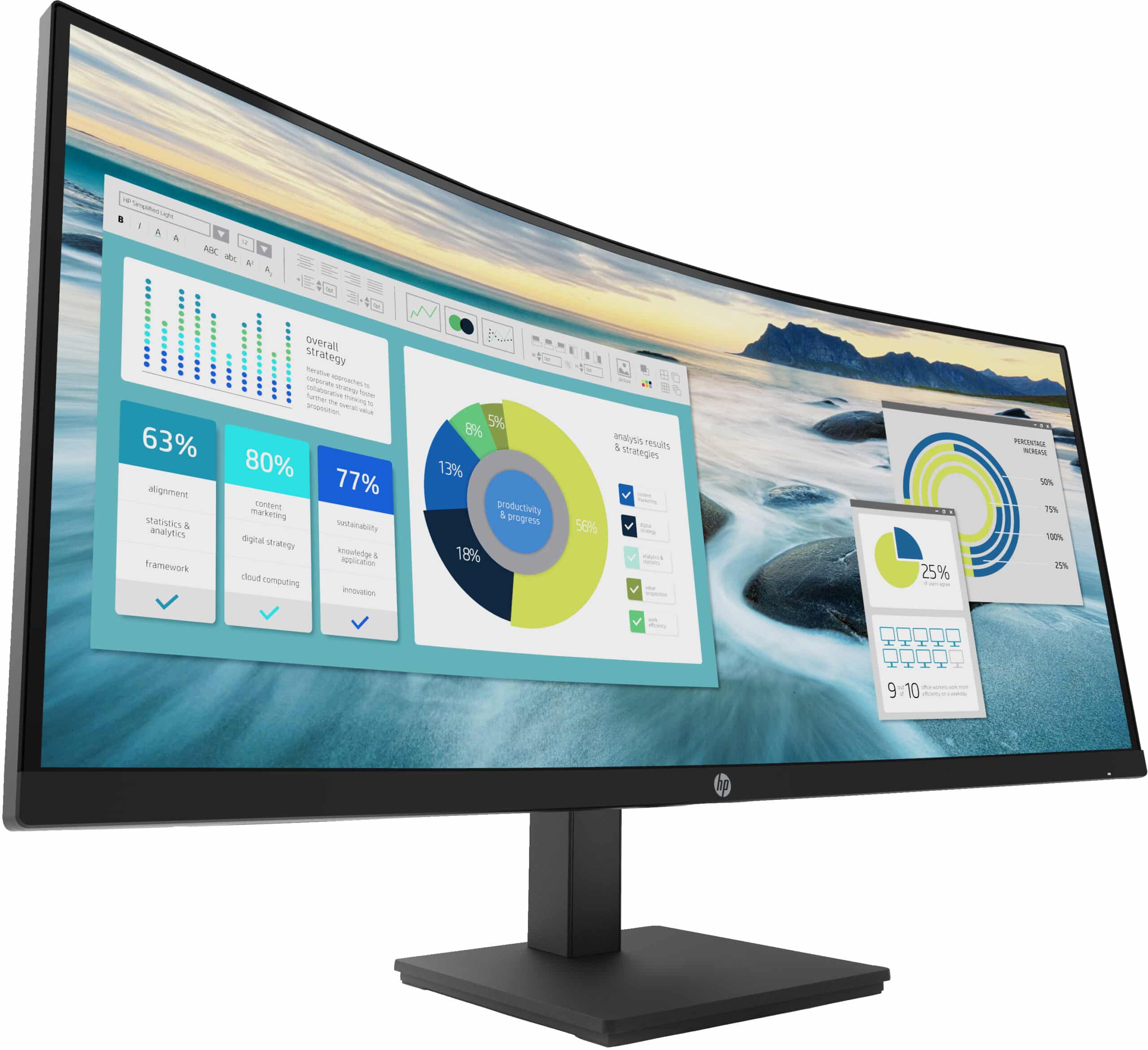 HP P34hc G4 WQHD USB-C Curved monitor - Afbeelding 4