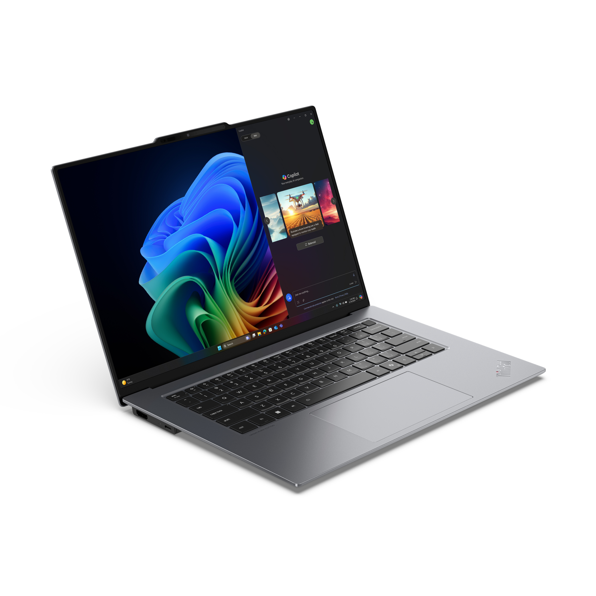 Lenovo ThinkPad X9-15 Gen 1 Aura Edition Copilot+ PC Intel Core Ultra 7 258V Laptop 38,9 cm (15.3") Touchscreen 2.8K 32 GB LPDDR5x-SDRAM 1 TB SSD Wi-Fi 7 (802.11be) Windows 11 Pro Belgisch Grijs - Afbeelding 8