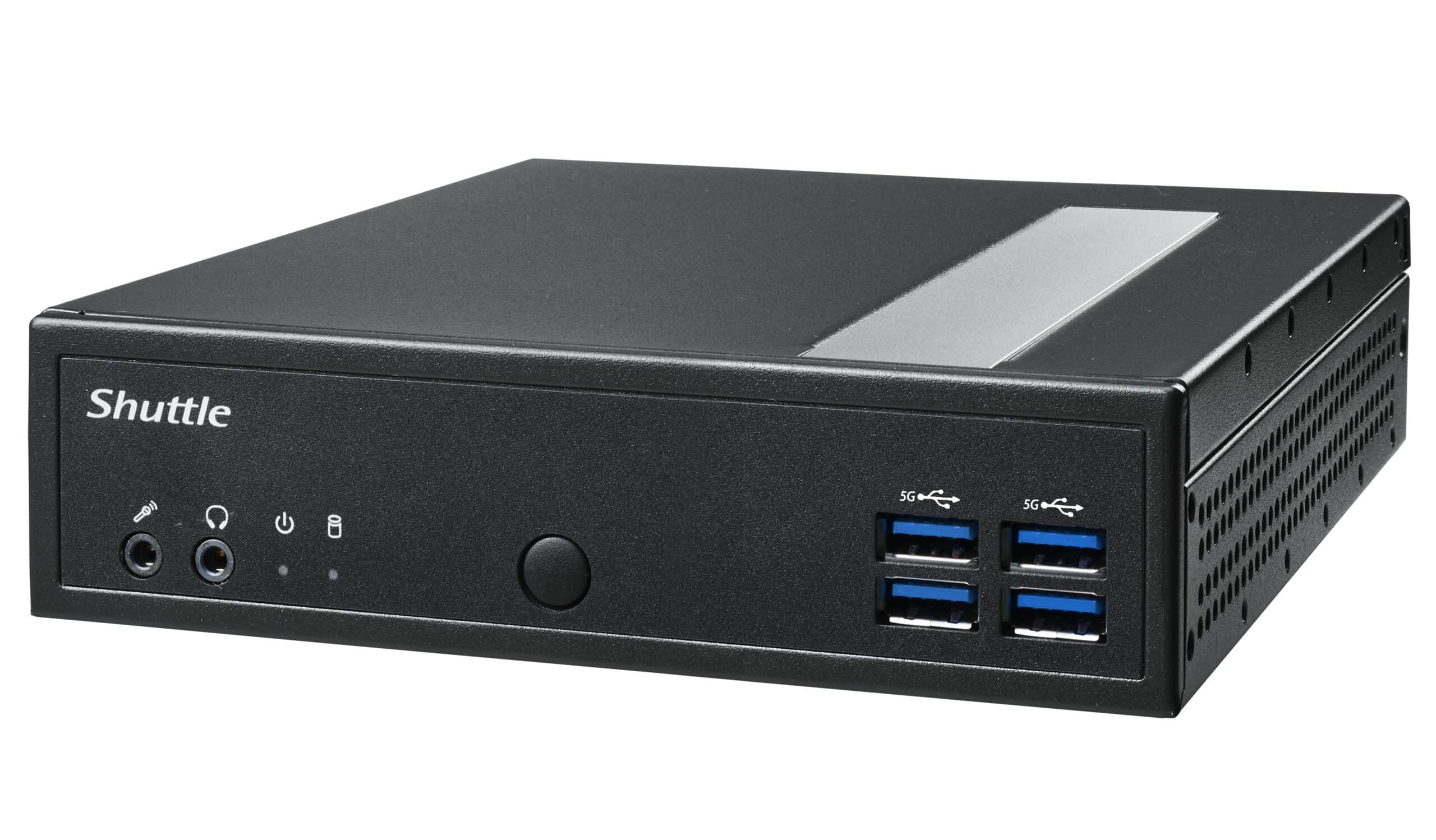 Shuttle XPC slim Barebone DL30N, Intel N100, 1x DDR5, 2x LAN (2x 2.5Gbit), 2xCOM,1xHDMI,1xDP, 1x VGA, ventilatorloos, 24/7 permanent gebruik