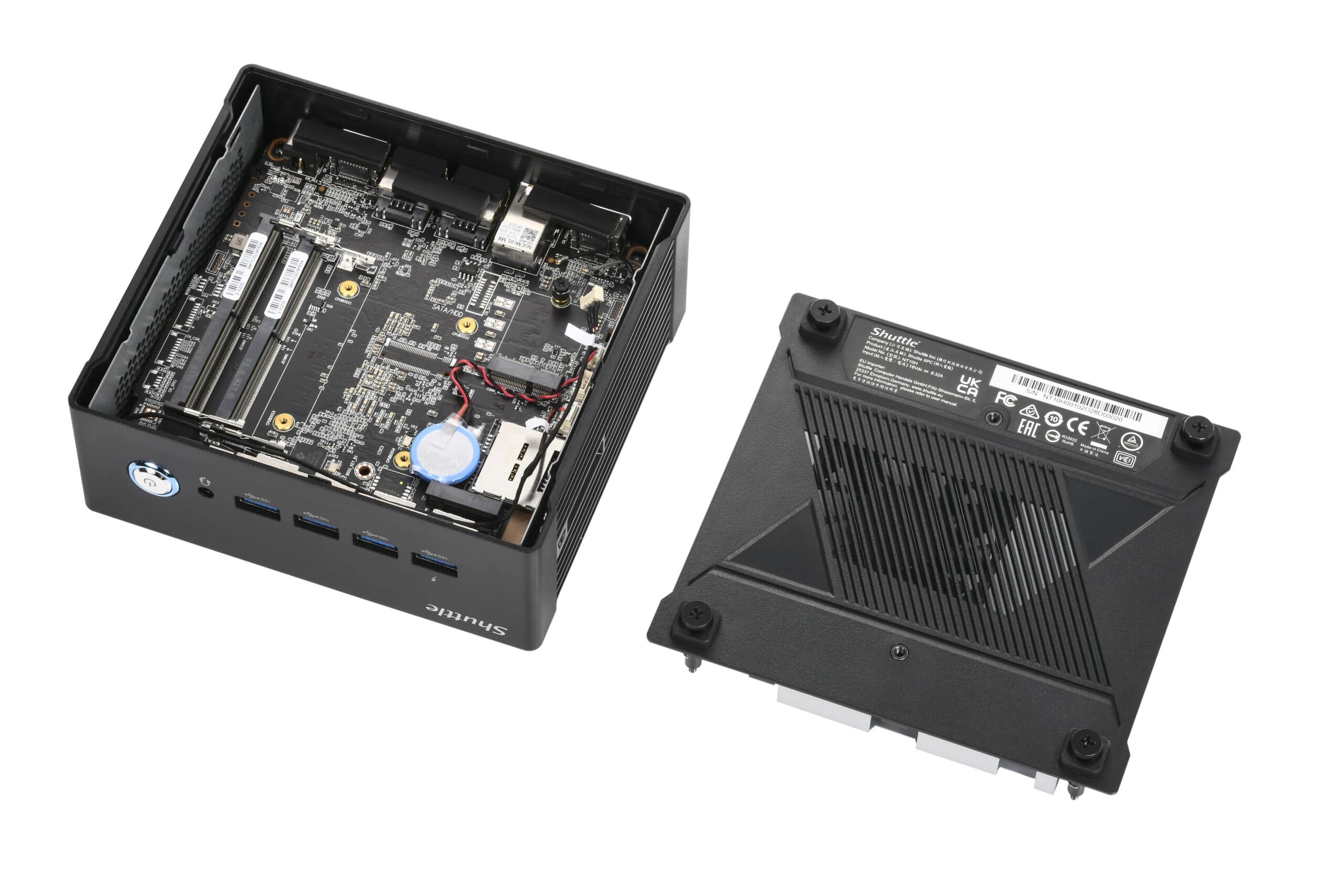 Shuttle Nano PC NT10H5, Intel Core Ultra 5 125H, Intel Arc graphics, 2xHDMI, 2xUSB 4.0 (DP), 2x2.5Gbit LAN, incl. VESA, 24/7 permanent gebruik Barebone - Afbeelding 6