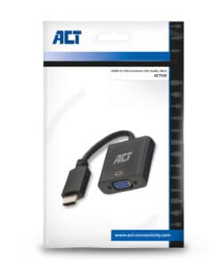 ACT 0,15 meter HDMI-A male naar VGA female adapter, met audio - Afbeelding 4