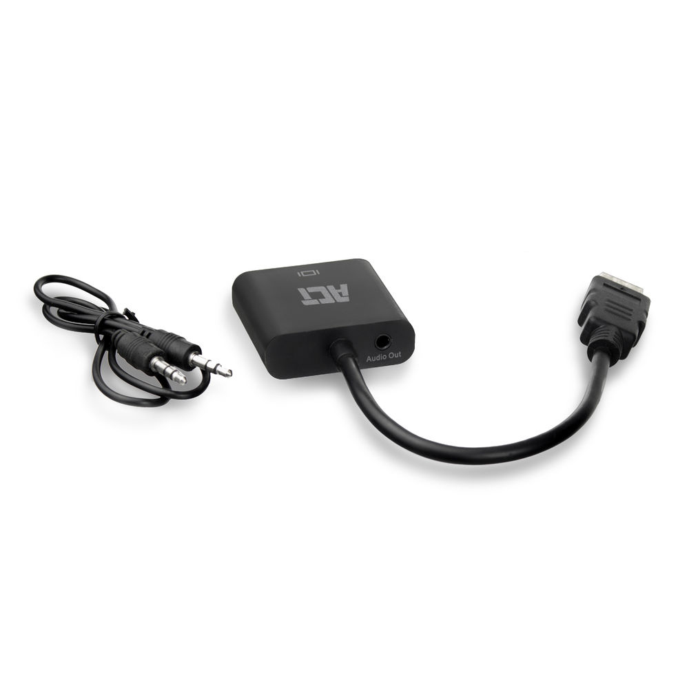 ACT 0,15 meter HDMI-A male naar VGA female adapter, met audio - Afbeelding 3