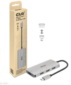 CLUB3D 4-Port USB-A Hub for USB-C – 10Gbps Fast Transfer