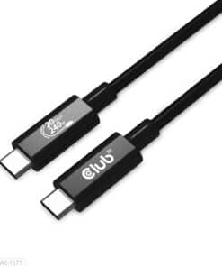 CLUB3D USB4 Gen2x2 Type-C Bi-Directional Cable 4K60Hz, Data 20Gbps, PD 240W(48V/5A) EPR M/M 2m USB IF GECERTIFCIEERD - Afbeelding 2