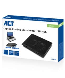 ACT Laptopstandaard, met ventilator, hoogte verstelbaar in 2 standen, 4-poorts hub - Afbeelding 3