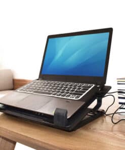 ACT Laptopstandaard, met ventilator, hoogte verstelbaar in 5 standen, 2-poorts hub - Afbeelding 2