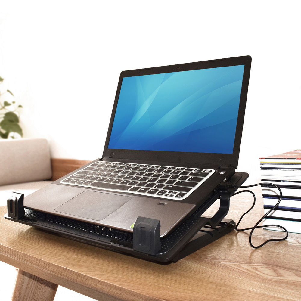 ACT Laptopstandaard, met ventilator, hoogte verstelbaar in 5 standen, 2-poorts hub - Afbeelding 2