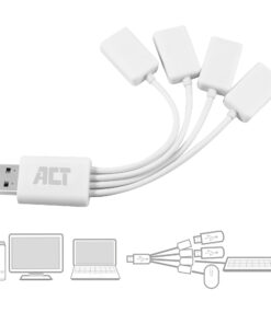 ACT USB hub 4 poorts USB-A, flexibel - Afbeelding 4