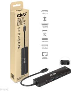 CLUB3D USB Gen1 Type-C, 6-in-1 Hub with HDMI 8K30Hz, 2xUSB Type-A, RJ45 and 2xUSB Type-C, Data and PD charging 100 watt - Afbeelding 5