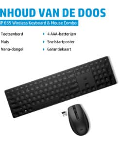 HP 655 draadloze toetsenbord- en muiscombinatie (zwart 10) - Afbeelding 3